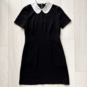 Tristan black peter pan collared short sleeve mini dress